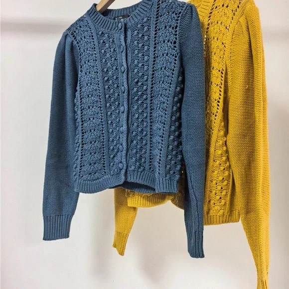 Blue Women's Cardigan Sweater - Picture 5 of 7